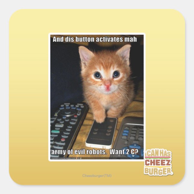 Army of Evil Robots Quadratischer Aufkleber (Vorderseite)