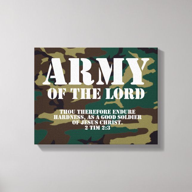 Army of the Lord, Bibel Scripture Camo Leinwanddruck (Vorderseite)
