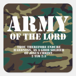 Army of the Lord, Bibel Scripture Camo Quadratischer Aufkleber