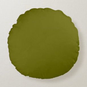 Army Olive Green schlichte Farbe Custom Rundes Kissen