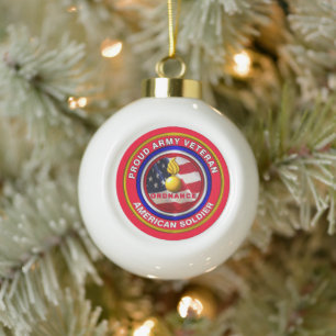 Army Ordnance Veteran Weihnachten Keramik Kugel-Ornament