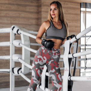 Army Red Camouflage Gemustert   LEGGINGS