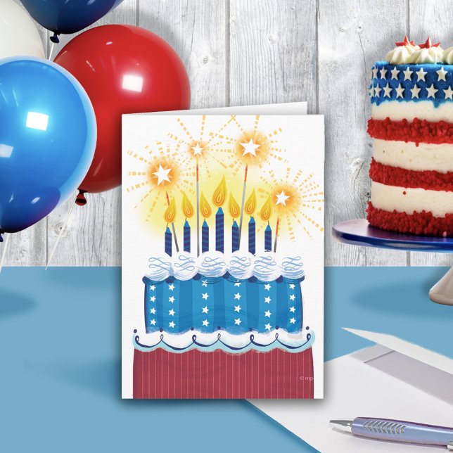 Army Red White Candle Cake Celebrate Birthday Karte (Von Creator hochgeladen)