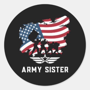 Army Sister Runder Aufkleber