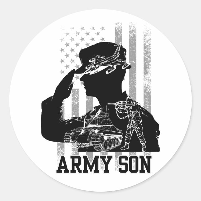 Army Son Runder Aufkleber (Vorderseite)