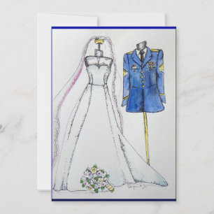 Army Uniform und Hochzeitskleid