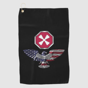 Army Veteran Eagle Golfhandtuch