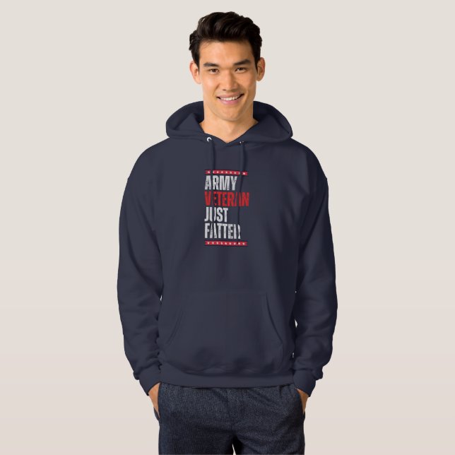 Army Veteran Just Fatter Funny Hoodie (Vorne ganz)