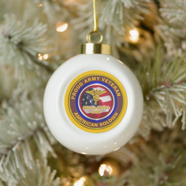 Army Veteran Medical Service Corps Weihnachten Keramik Kugel-Ornament (Baum)