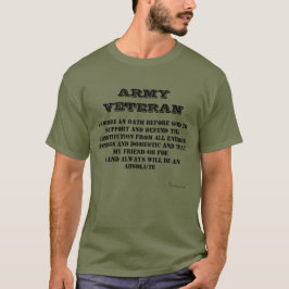   ARMY Veteran Oath Green T - Shirt T - Shirt