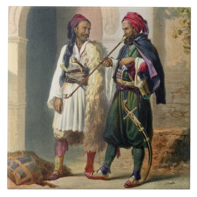 Arnaout und Osmanli Soldaten in Alexandria, illust Fliese (Vorderseite)