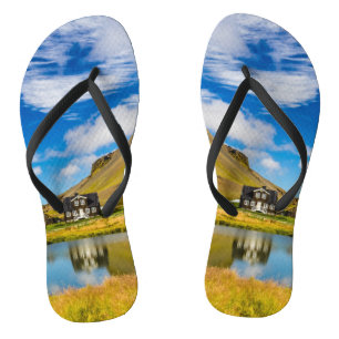 Arnarstapi Amtmansshus und Stapafell, isländisch Flip Flops
