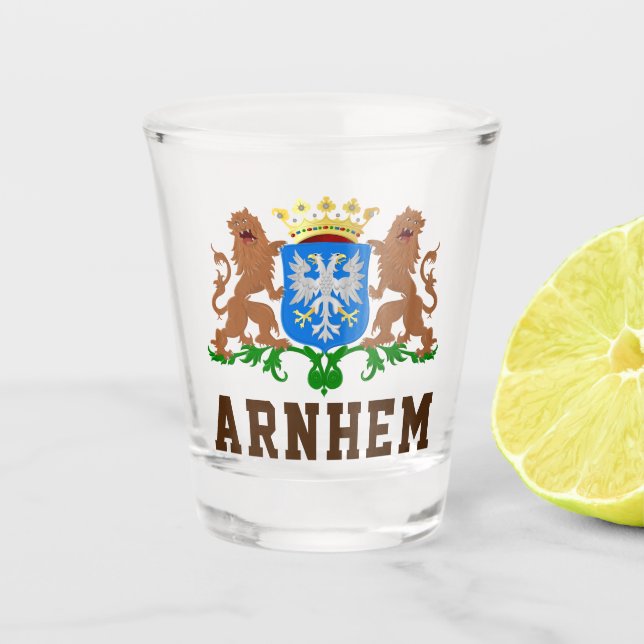 Arnhem Wappen, Niederlande Schnapsglas (Vorderseite)