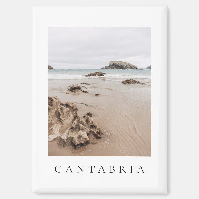 Arnia-Strand in Spanien, neutral ästhetischer Stra Magnet (Vorderseite)