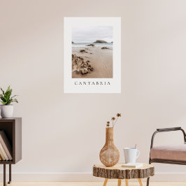 Arnia Strand in Spanien, neutrale ästhetische Stra Poster