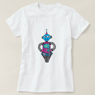 Arnie Robot: Rosa und blau T-Shirt