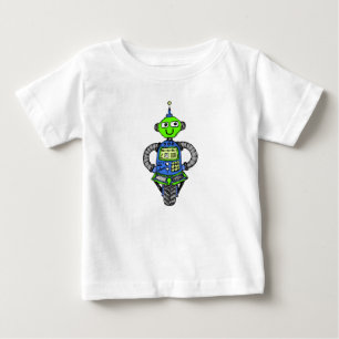 Arnie Roboter, blau und grün Baby T-shirt