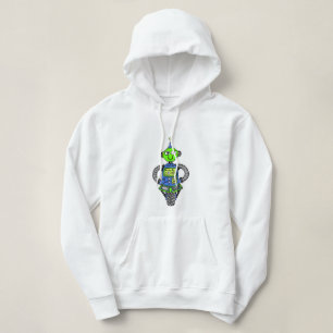 Arnie Roboter, blau und grün Hoodie
