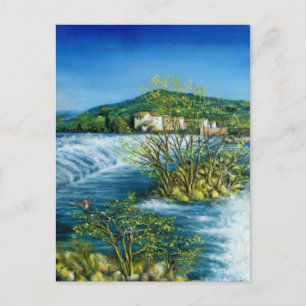 ARNO FLUSS ROVEZZANO Florence Italien Postkarte