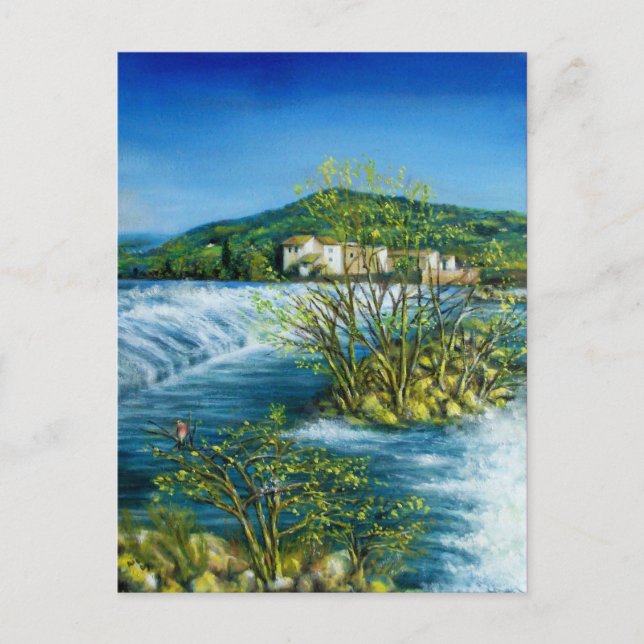 ARNO FLUSS ROVEZZANO Florence Italien Postkarte (Vorderseite)