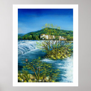 ARNOFLOSS BEI ROVEZZANO Florenz Toskana Landschaft Poster