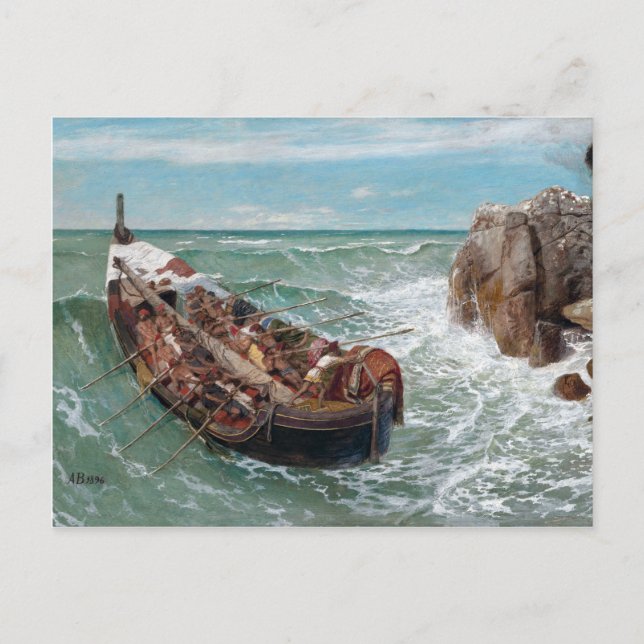 Arnold Böcklin Odysseus und Polyphemus Postkarte (Vorderseite)