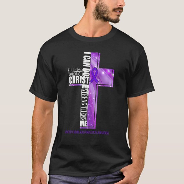 Arnold Chiari Malformation Awareness Christlich Cr T-Shirt (Vorderseite)