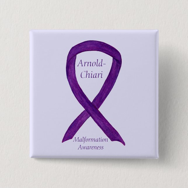 Arnold-Chiari Malformation Awareness Ribbon Button (Vorderseite)