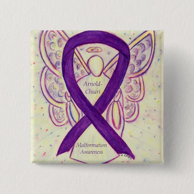 Arnold-Chiari Malformation Awareness Ribbon Button (Vorderseite)