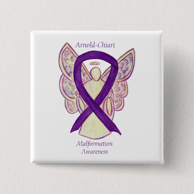 Arnold-Chiari Malformation Awareness Ribbon Button (Vorderseite)