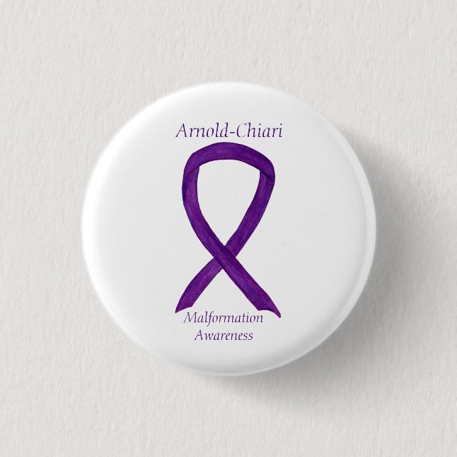 Arnold-Chiari Malformation Awareness Ribbon Pin Button (Vorderseite)