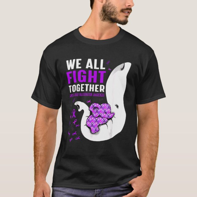Arnold Chiari Malformation Awareness we All Fight T-Shirt (Vorderseite)
