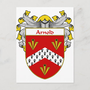 Arnold Coat of Arms/Familienwappen (mantled) Postkarte