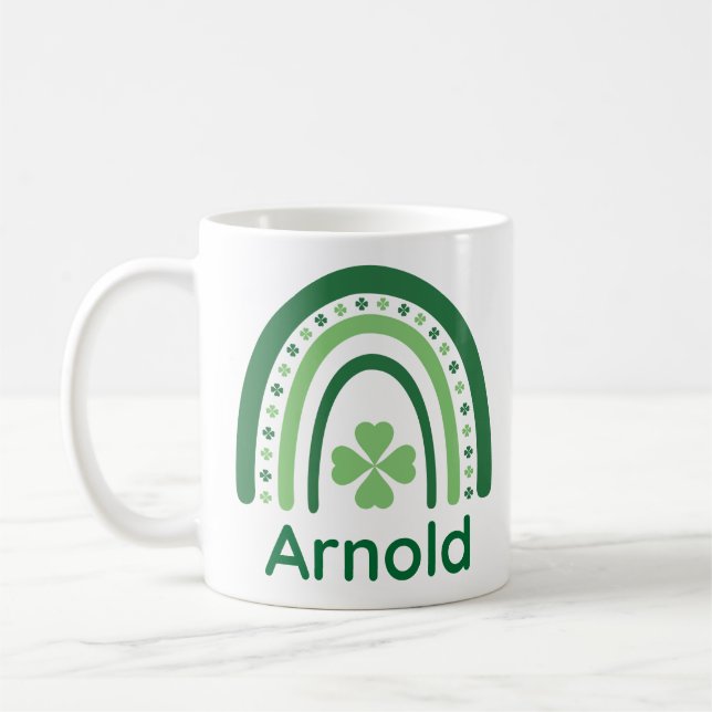 Arnold Name Clover Boho Rainbow Kaffeetasse (Links)