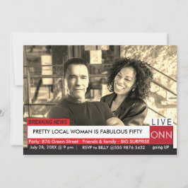 Arnold Schwarzenegger 50. Geburtstag Funny TV News Einladung