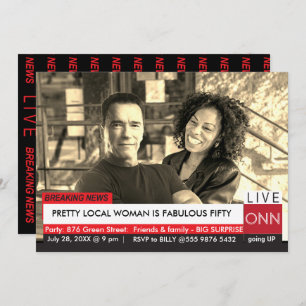 Arnold Schwarzenegger 50. Geburtstag Funny TV News Einladung