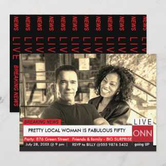 Arnold Schwarzenegger 50. Geburtstag Funny TV News Einladung