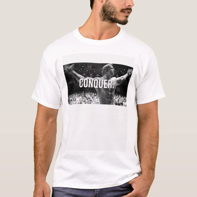Arnold Schwarzenegger CONQUER Icon! Baseball ¾ Sle T-Shirt (Vorderseite)