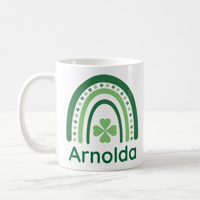Arnolda Name Clover Boho Rainbow Kaffeetasse (Links)
