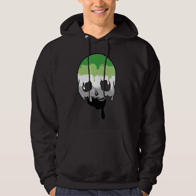 Aro Pride Driving Skull Hoodie (Vorderseite)