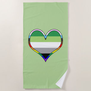 Aro Pride Heart Beach Handtuch
