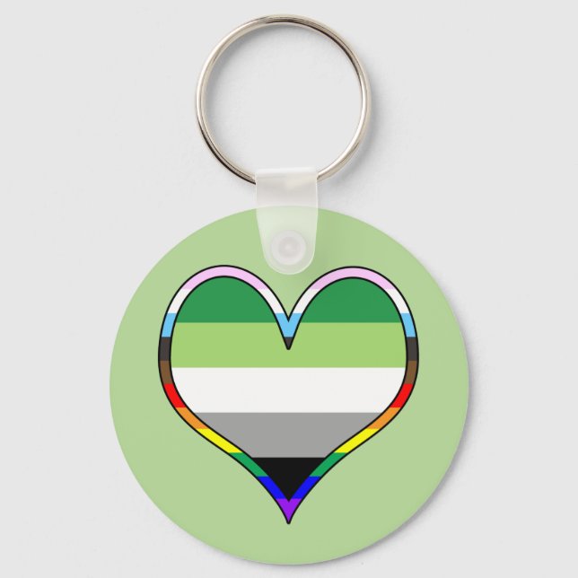 Aro Pride Heart Keychain Schlüsselanhänger (Vorderseite)