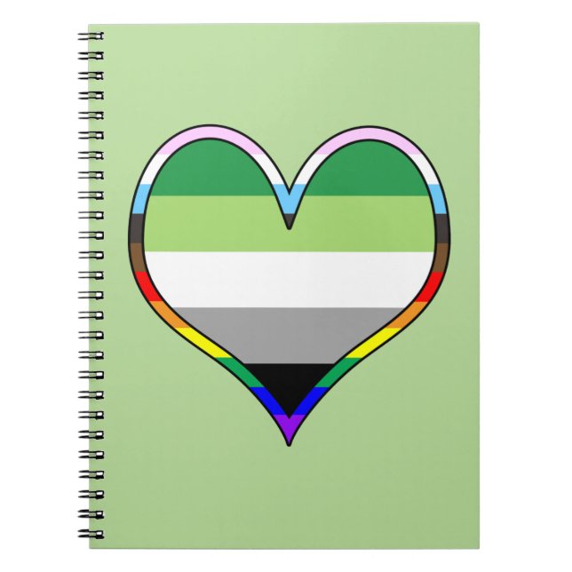 Aro Pride Heart Notebook Notizblock (Vorderseite)