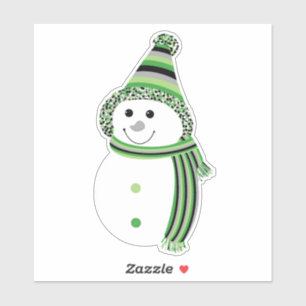 Aro Pride Snowman Snowperson Green Gray White Blac Aufkleber