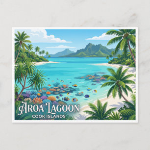 Aroa-Lagunen-Meeresreservat Rarotonga Cookinseln Postkarte