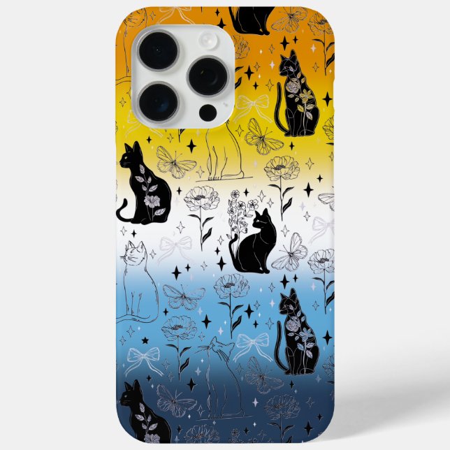 AroAce Agender Pride Black Cat - Mystische Hexerei Case-Mate iPhone Hülle (Rückseite)