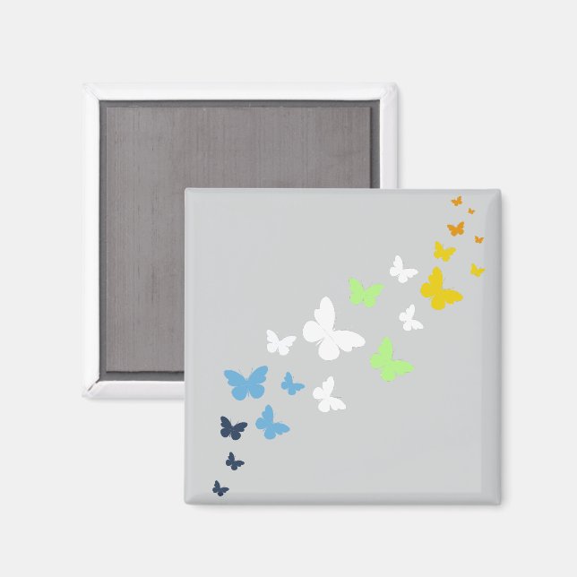 AroAce Agender Pride Butterfly Trail Magnet (Vorderseite/Rückseite)