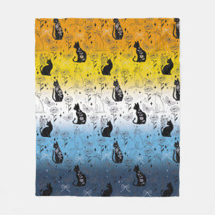 AroAce Agender Stolz Schwarze Katze - Mystische He Fleecedecke
