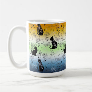 AroAce Agender Stolz Schwarze Katze - Mystische He Kaffeetasse