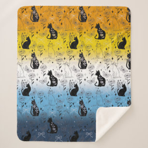 AroAce Agender Stolz Schwarze Katze - Mystische He Sherpadecke